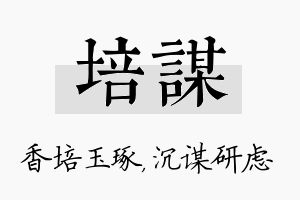 培谋名字的寓意及含义