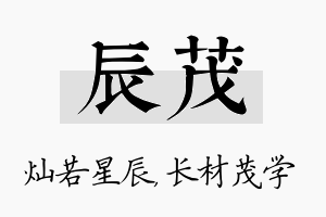 辰茂名字的寓意及含义