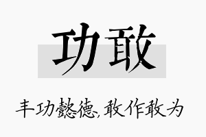 功敢名字的寓意及含义