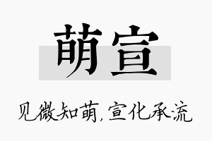 萌宣名字的寓意及含义