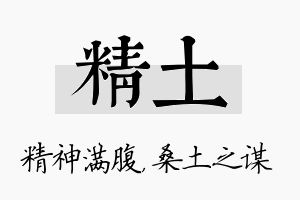 精土名字的寓意及含义