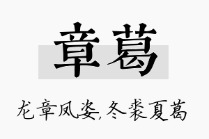 章葛名字的寓意及含义