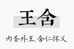 王含名字的寓意及含义