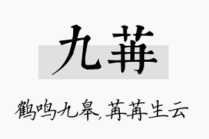 九苒名字的寓意及含义