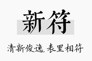 新符名字的寓意及含义