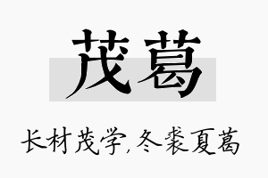 茂葛名字的寓意及含义