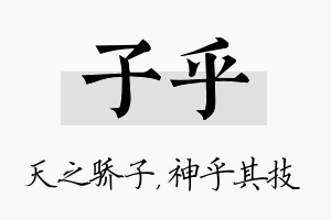 子乎名字的寓意及含义