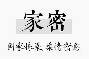 家密名字的寓意及含义