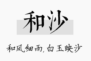 和沙名字的寓意及含义