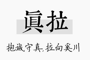 真拉名字的寓意及含义