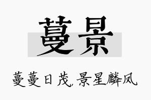 蔓景名字的寓意及含义