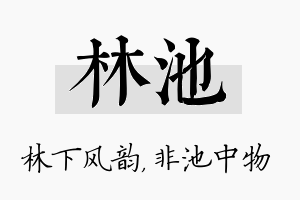 林池名字的寓意及含义