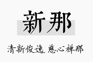 新那名字的寓意及含义