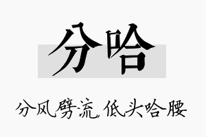 分哈名字的寓意及含义