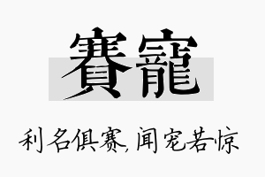 赛宠名字的寓意及含义