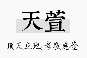 天萱名字的寓意及含义