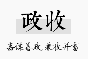 政收名字的寓意及含义