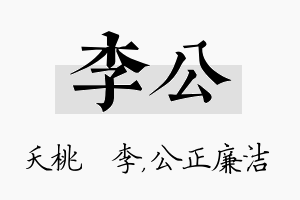 李公名字的寓意及含义