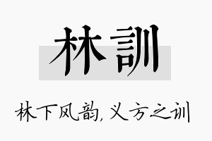 林训名字的寓意及含义