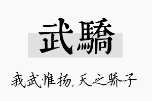 武骄名字的寓意及含义