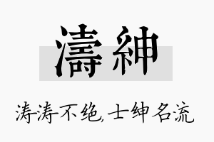 涛绅名字的寓意及含义