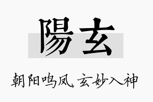 阳玄名字的寓意及含义