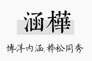 涵桦名字的寓意及含义