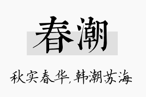 春潮名字的寓意及含义