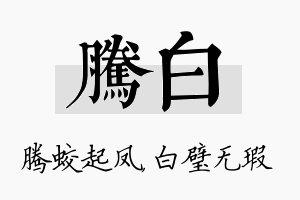 腾白名字的寓意及含义