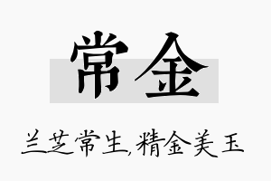 常金名字的寓意及含义