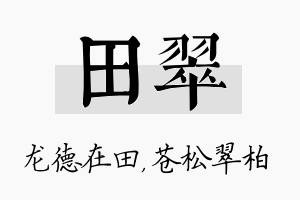 田翠名字的寓意及含义