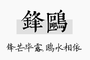 锋鸥名字的寓意及含义