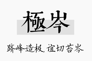 极岑名字的寓意及含义