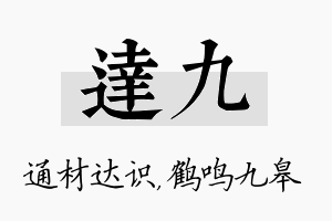 达九名字的寓意及含义