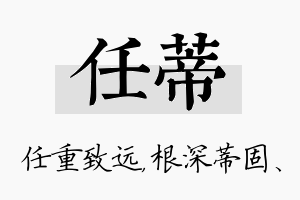 任蒂名字的寓意及含义