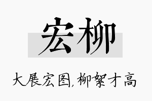 宏柳名字的寓意及含义