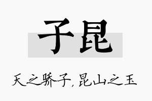 子昆名字的寓意及含义