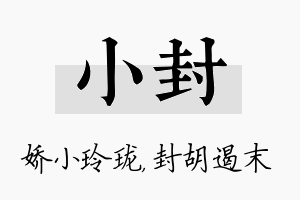 小封名字的寓意及含义