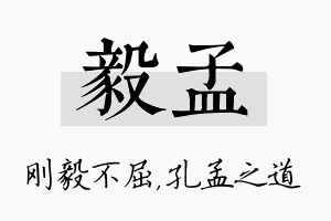 毅孟名字的寓意及含义