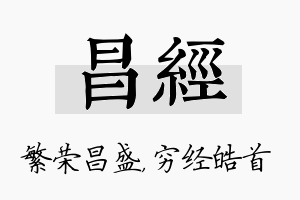 昌经名字的寓意及含义