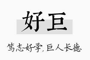 好巨名字的寓意及含义