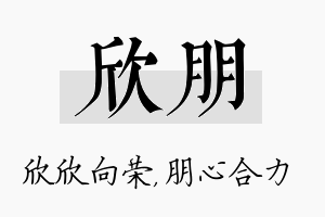 欣朋名字的寓意及含义