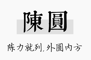 陈圆名字的寓意及含义