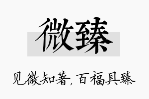 微臻名字的寓意及含义