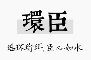 环臣名字的寓意及含义