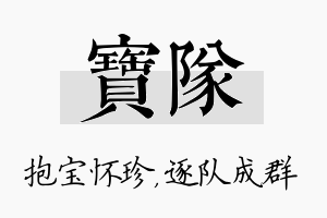 宝队名字的寓意及含义