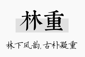 林重名字的寓意及含义