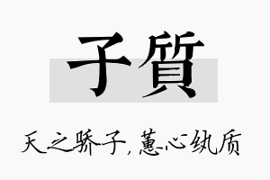 子质名字的寓意及含义