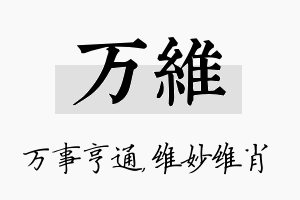 万维名字的寓意及含义