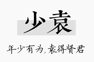 少袁名字的寓意及含义